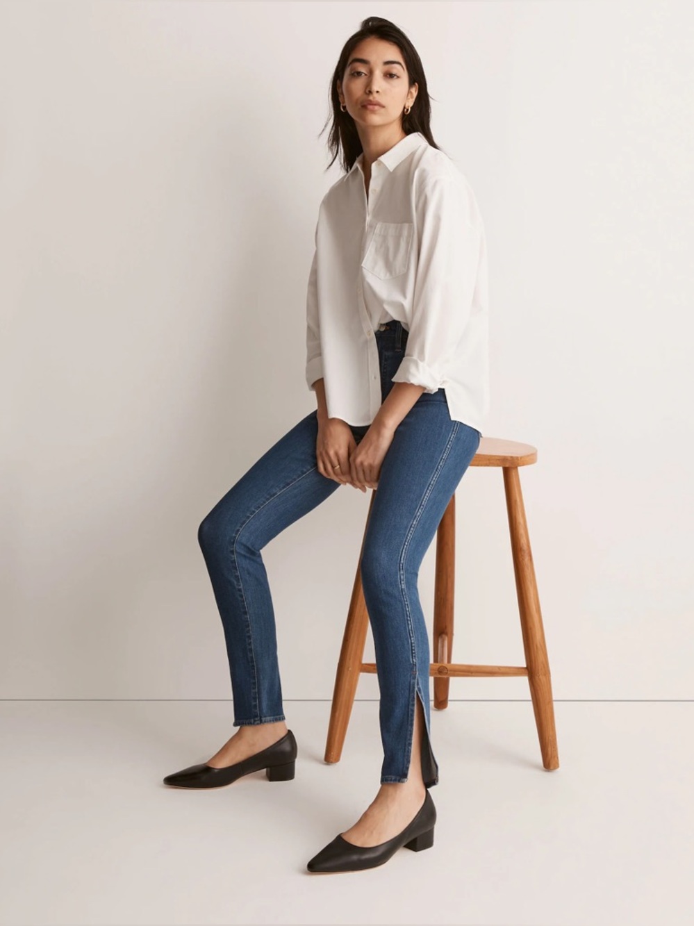 Madewell 11" High-Rise Roadtripper Skinny Indigo Blue Slit-Hem Jeans 29